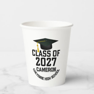 Letterman Class of 2027 Graduation Paper Cups