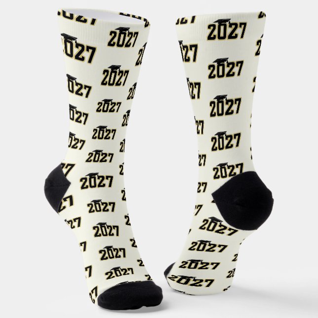 Letterman Class of 2027 Graduation Socks (Angled)