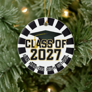Letterman Class of 2027 Photo Graduation Ceramic Ornament