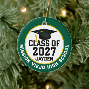 Letterman Class of 2027 Photo Graduation Ceramic Ornament