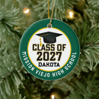 Letterman Class of 2027 Photo Graduation Ceramic Ornament