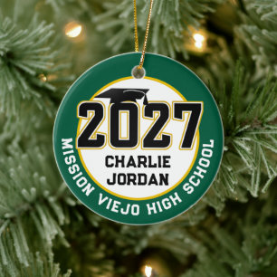 Letterman Class of 2027 Photo Graduation Ceramic Ornament