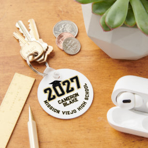 Letterman Class of 2027 Photo Graduation Keychain