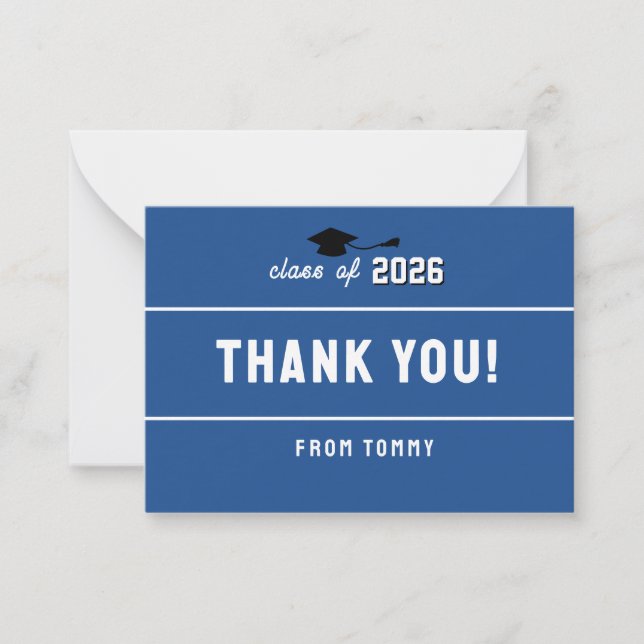 Letterman Graduation Blue Card (Front)