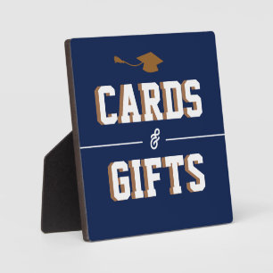 Letterman Graduation NAVY Cards & Favours Plaque