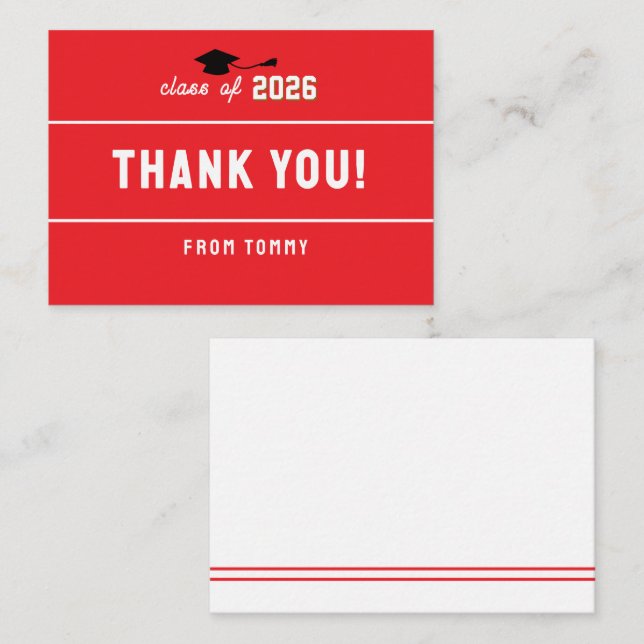 Letterman Graduation RED Card (Front/Back)