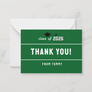 Letterman Graduation School Colors Green Card