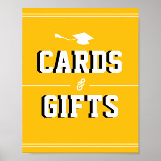 Letterman Graduation YELLOW Cards & Favours Poster
