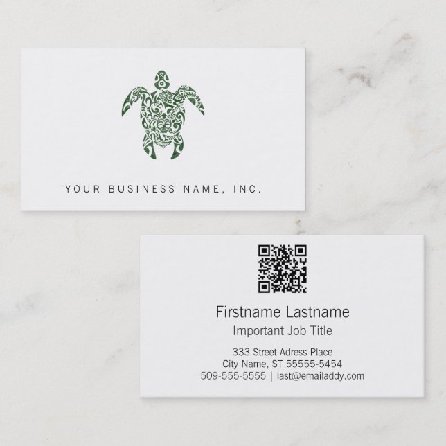 Letterpress Carte de visite de tortue de style tri (Devant / Derrière)