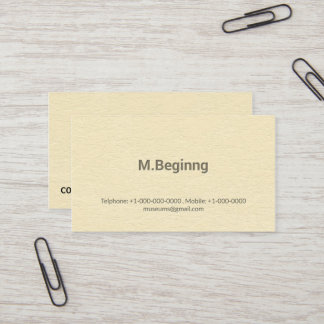 Letterpress Cream Coloured Professional Business Card