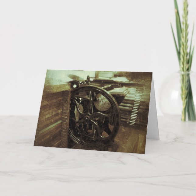 letterpress in studio grunge greeting card (Front)