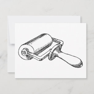 Letterpress ink roller printing press card