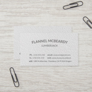 Letterpress Modern Professional White Business Card