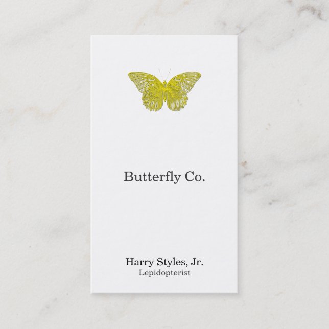 Letterpress Style Butterfly Appointment Card (Front)