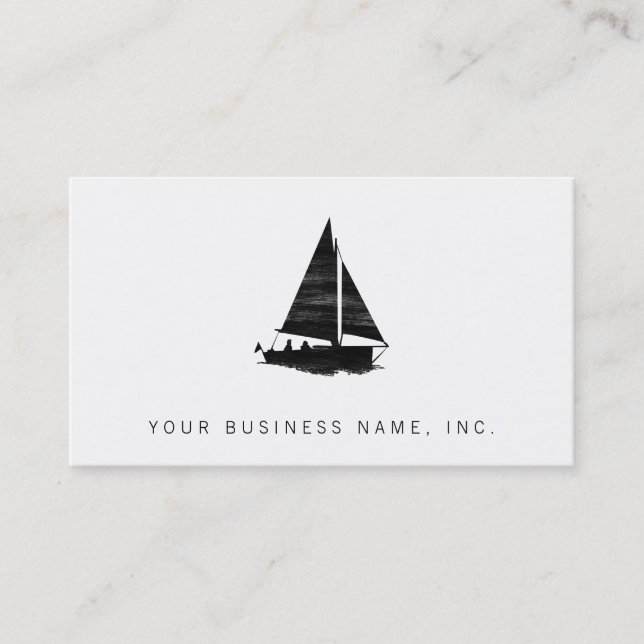 Letterpress Style Sailboat Business Card (Front)