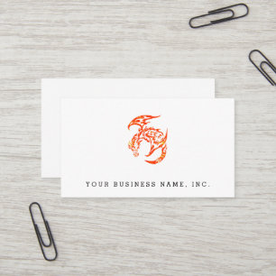 Letterpress Tribal Style Dragon Business Card