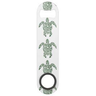 Letterpress Tribal Style Turtle Bar Key