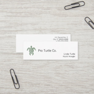 Letterpress Tribal Style Turtle Mini Business Card