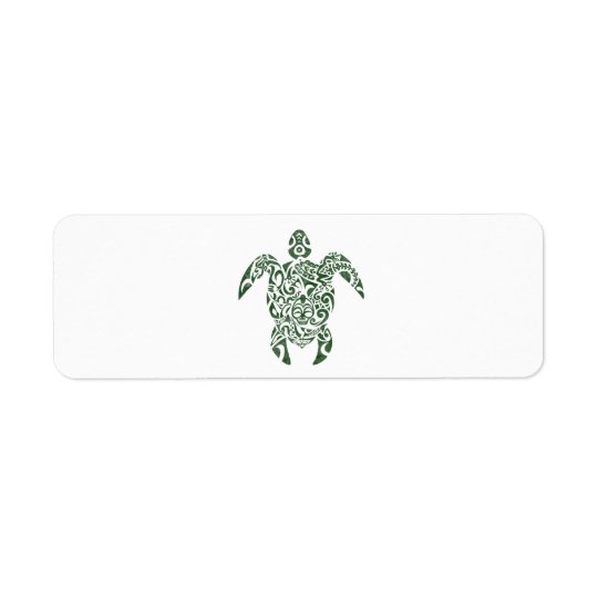 Letterpress Tribal Style Turtle Return Address Label