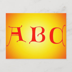Letters ABC Postcard