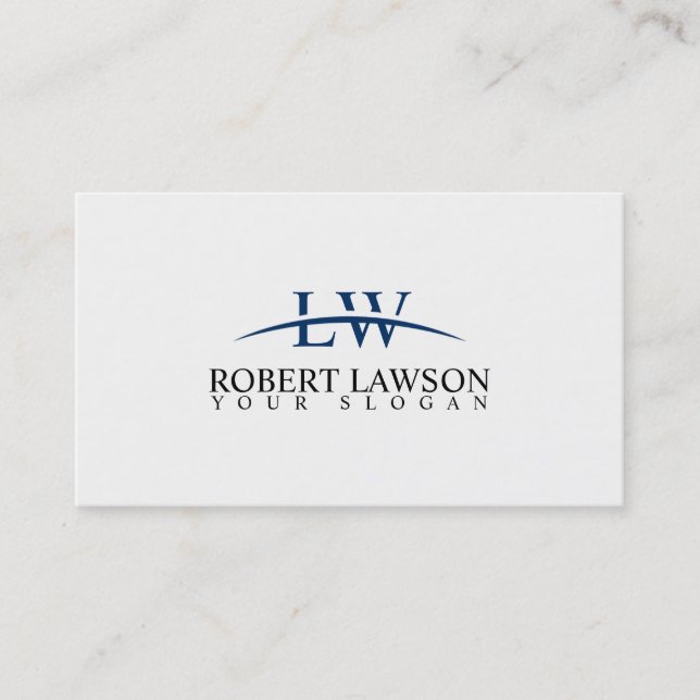 Letters acronym cut in half by an arc logo design business card (Front)