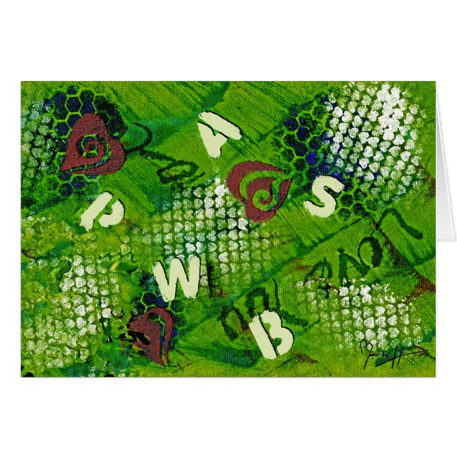 Letters and Hearts Abstract Art (Front Horizontal)