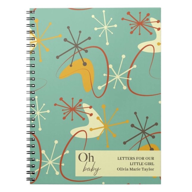 Letters for Baby Notebook Mid-Century Modern Baby (Front)