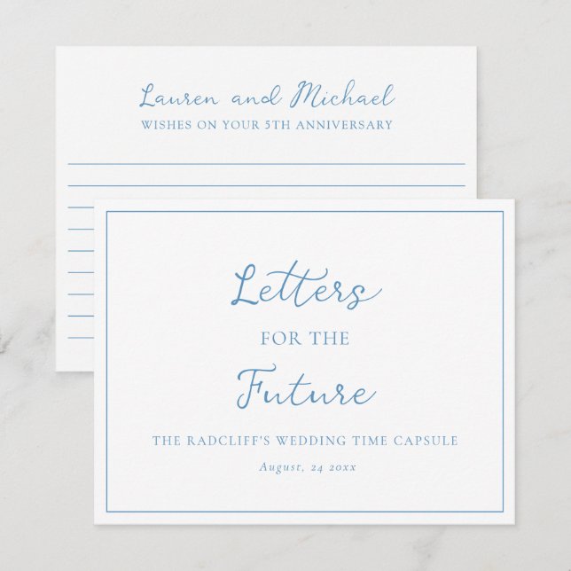 Letters for the Future Wedding Time Capsule Box Card (Front/Back)