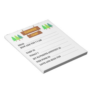 Letters From Camp Fill in the Blank Notepad
