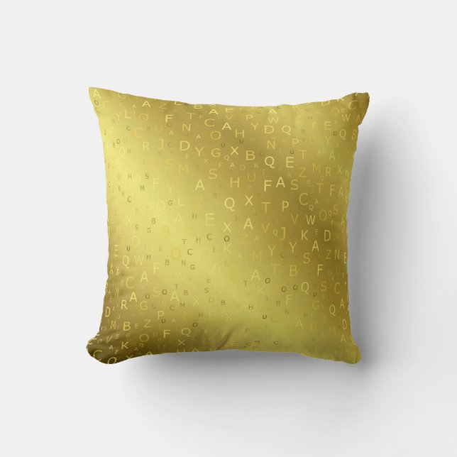  letters from coloured shiny throw pillow (Front)