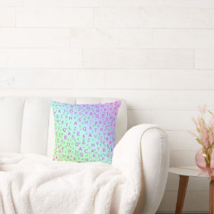  letters from coloured shiny throw pillow