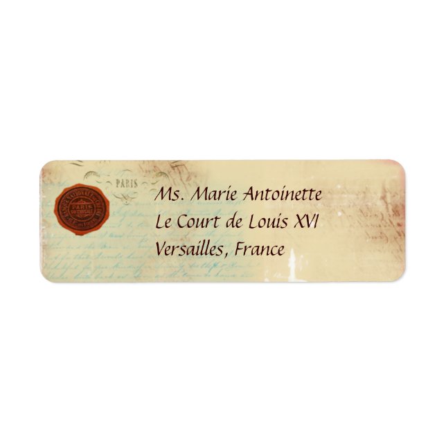 Letters from Paris Custom Personal Address Labels (Front)