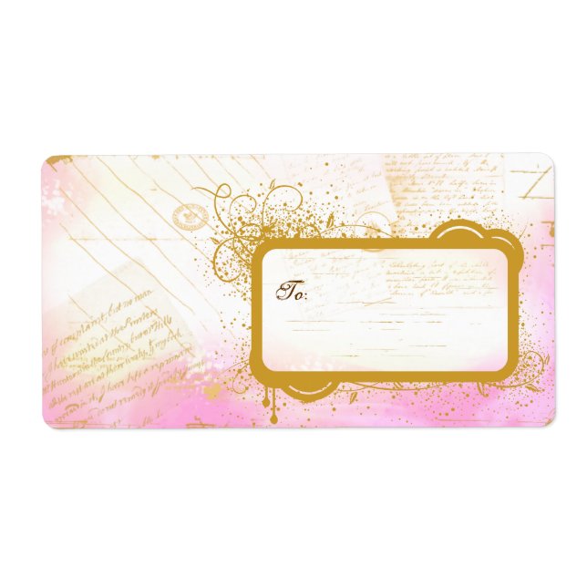 Letters from Paris Pink & Gold Large Labels (Front)
