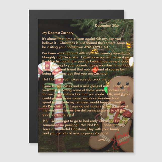 Letters from Santa Gingerbread 5x7 (Front/Back)