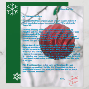 Letters from Santa Tweens Red Ornament Green