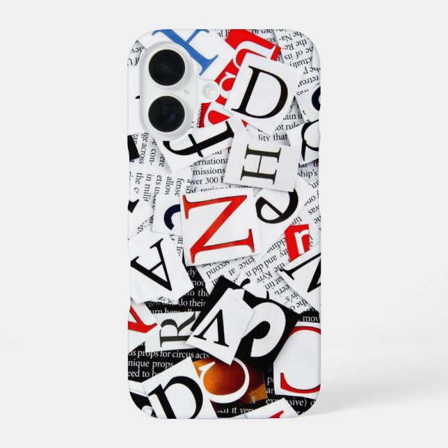 Letters iPhone 16 Case (Back)