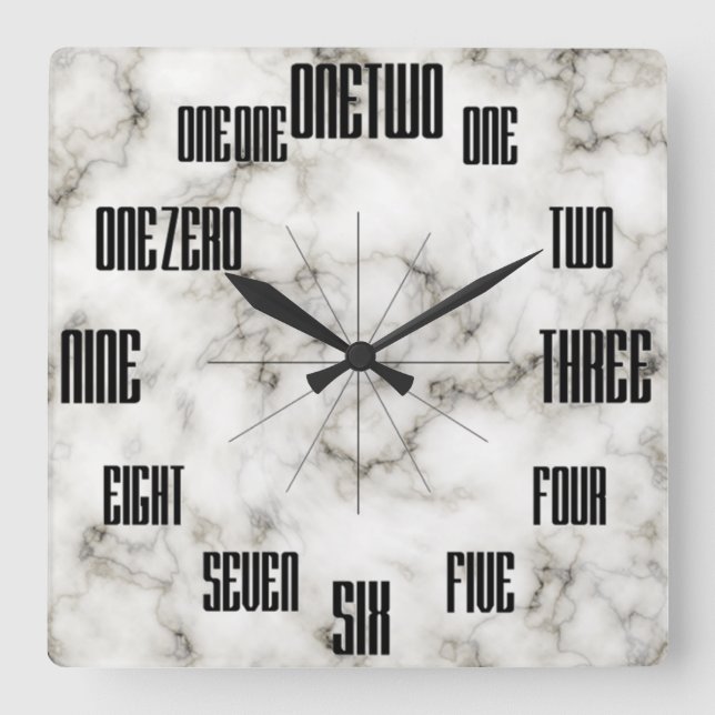 Letters of Numbers Wall Clock (Front)