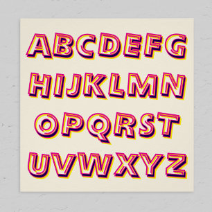 Letters of the Alphabet Retro Cool Literacy Poster