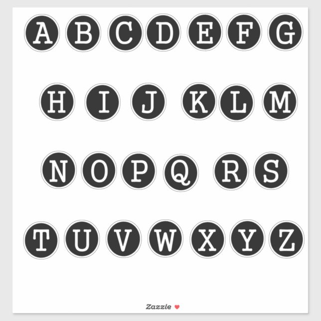 Letters of the Alphabet Typewriter Keys Style (Sheet)