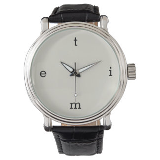 Letters of TIME Round Clock Watch