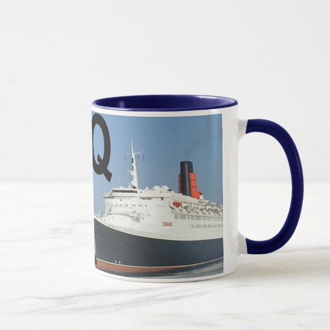 Letters - Q - QE2 (Queen Elizabeth 2) Mug (Right)