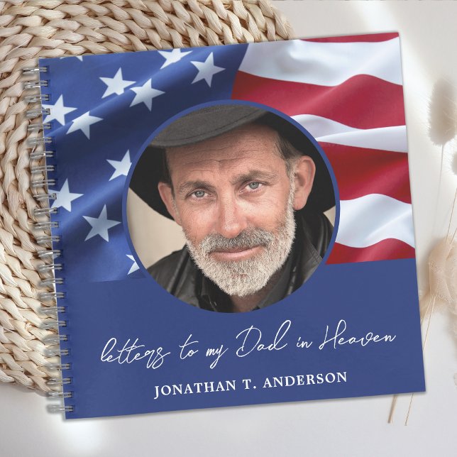 Letters To Dad Heaven American Flag Patriotic Notebook (Creator Uploaded)
