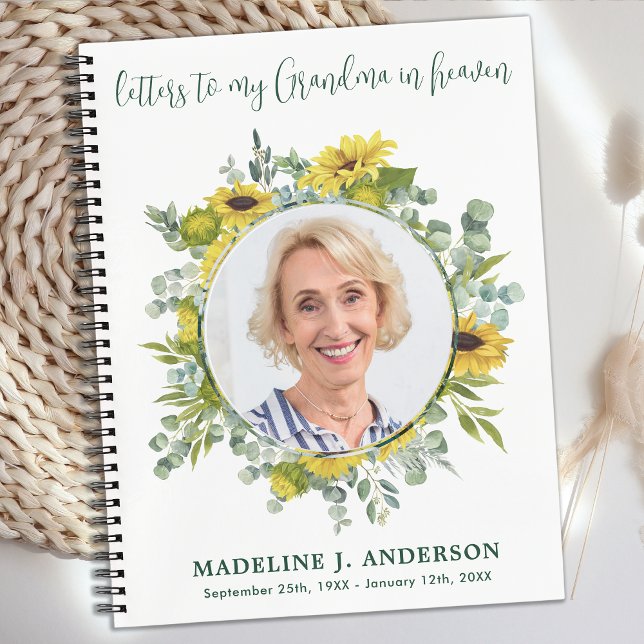 Letters To Heaven Custom Photo Mom Grandma Grief Notebook (Creator Uploaded)