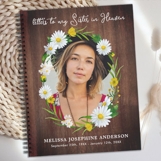 Letters To Heaven Custom Photo Mom Sister Grief Notebook (Creator Uploaded)
