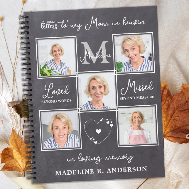 Letters To Mom In Heaven Custom 5 Photo Grief  Notebook (Creator Uploaded)