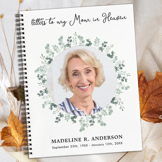 Letters To Mom In Heaven Custom Photo Grief Notebook (Creator Uploaded)