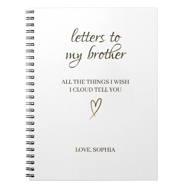 Letters to My Brother– Personalized Letter Notebook (Front)