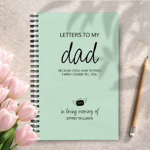 Letters to My Dad Grief Journal in Mint Green