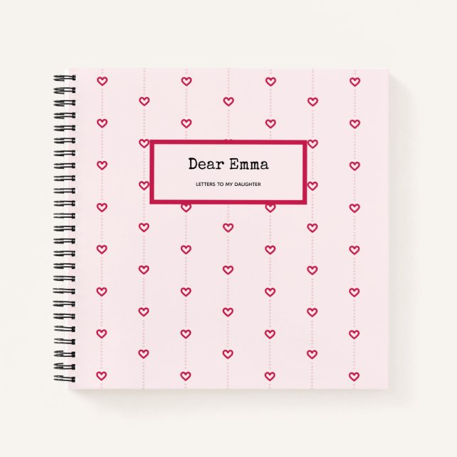 Letters To My Daughter | Cute Keepsake Memory Pink Notebook (Front)