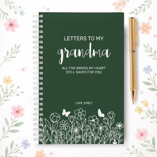 Letters to My Grandma Grief Journal Forest Green